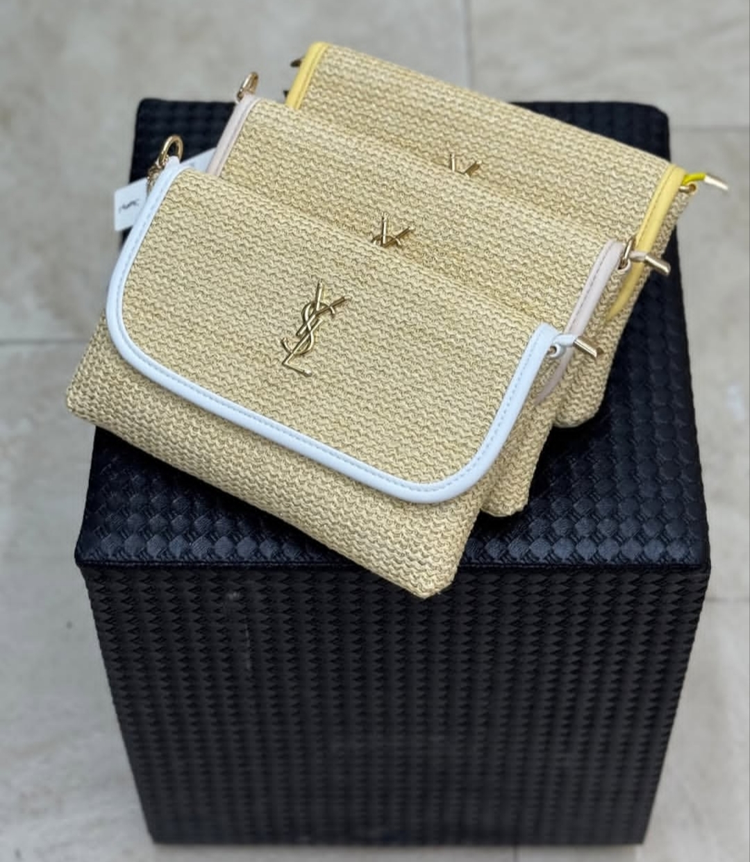 کیف دستی و دوشی رافیایی با بند بلند